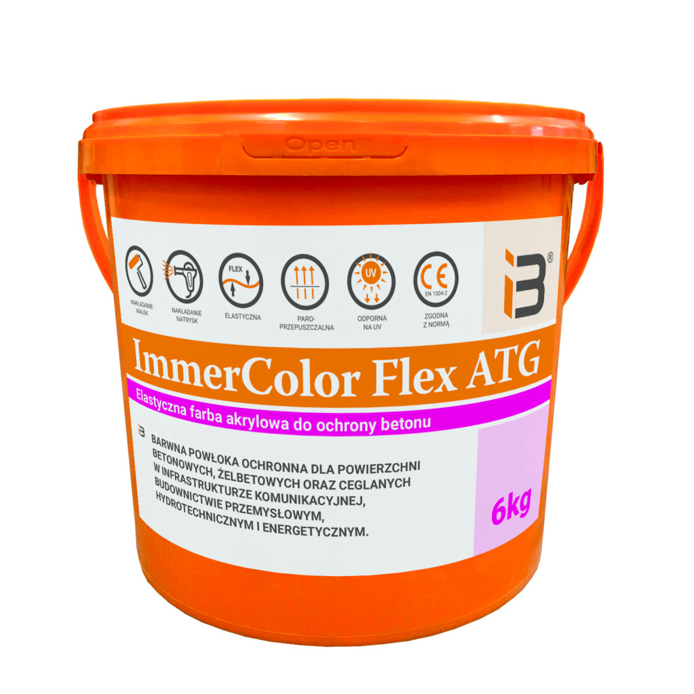 Farba ImmercolorFlex ATG - elastyczna farba akrylowa do ochrony betonu na zewnątrz- 4l/ 6kg